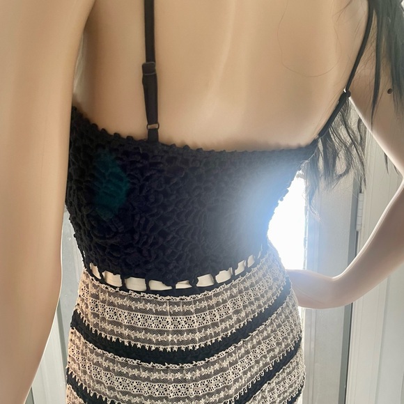 BETSY JOHNSON Elegant Black and White Striped Vintage 1990’s Dress. Size Small - Picture 8 of 13